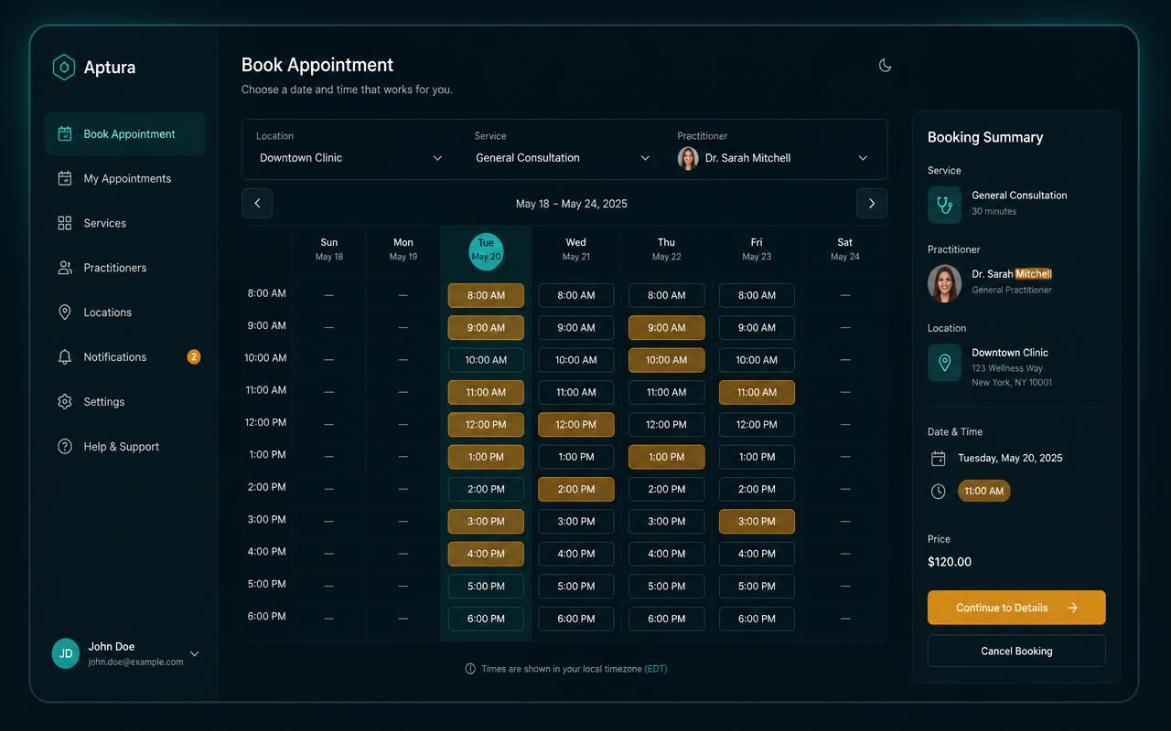 Booking platform — project screenshot