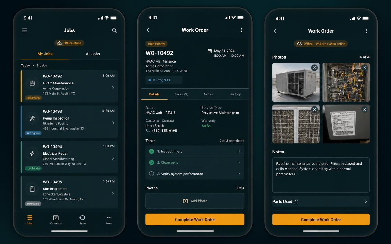 Field service mobile app — project screenshot